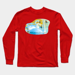 3 Swans a swimming Long Sleeve T-Shirt